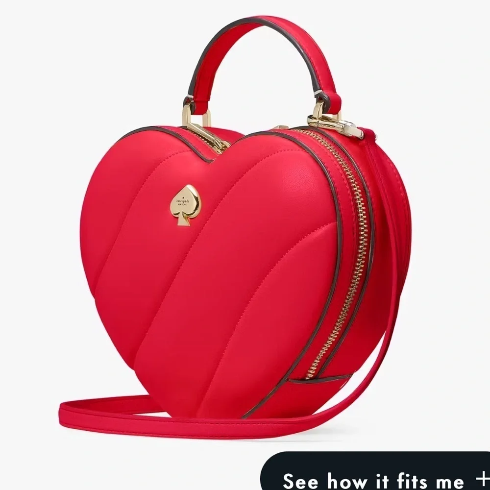 NEW WITH TAG KATE‎ SPADE LOVE SHACK RED QUILTED CROSS BODY